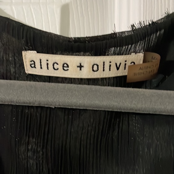 Alice + Olivia 'Bruden' Metallic Heart High/Low Tank black glitter sparkle m - Picture 5 of 10